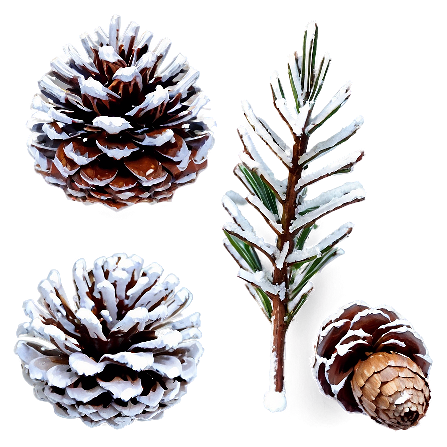 Snow Covered Pine Cones Png 56 PNG Image