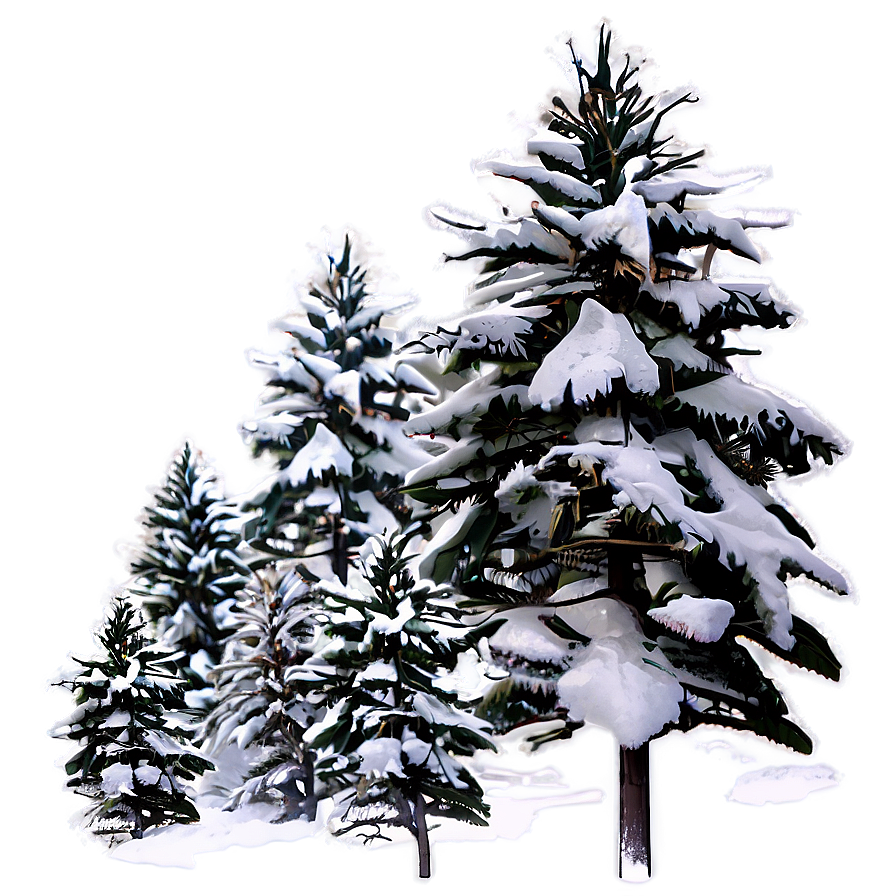 Snow-covered Pine Trees Png Jue55 PNG Image