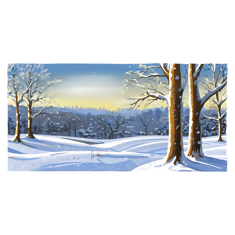 Snow-covered Tree Drawing Png Pxt PNG Image