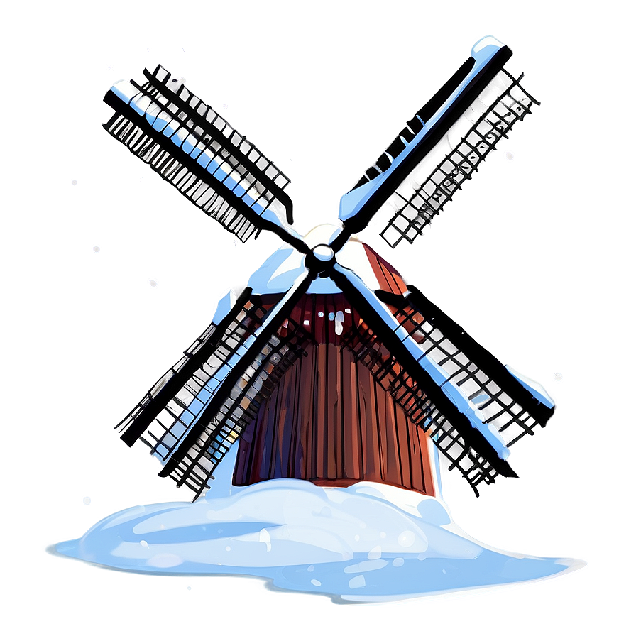 Snow-covered Windmill Png Ymx PNG Image