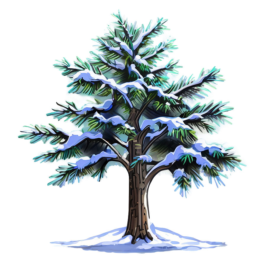 Snow Kissed Tree Png Wrv PNG Image