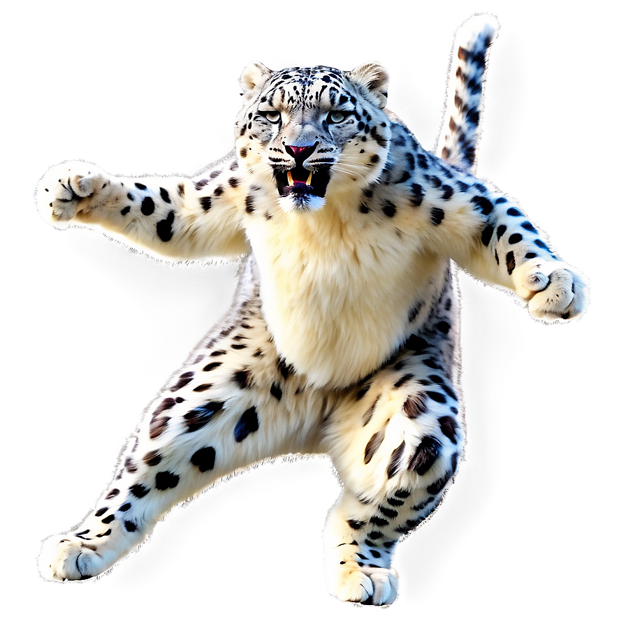 Snow Leopard In Action Sequence Png 10 PNG Image