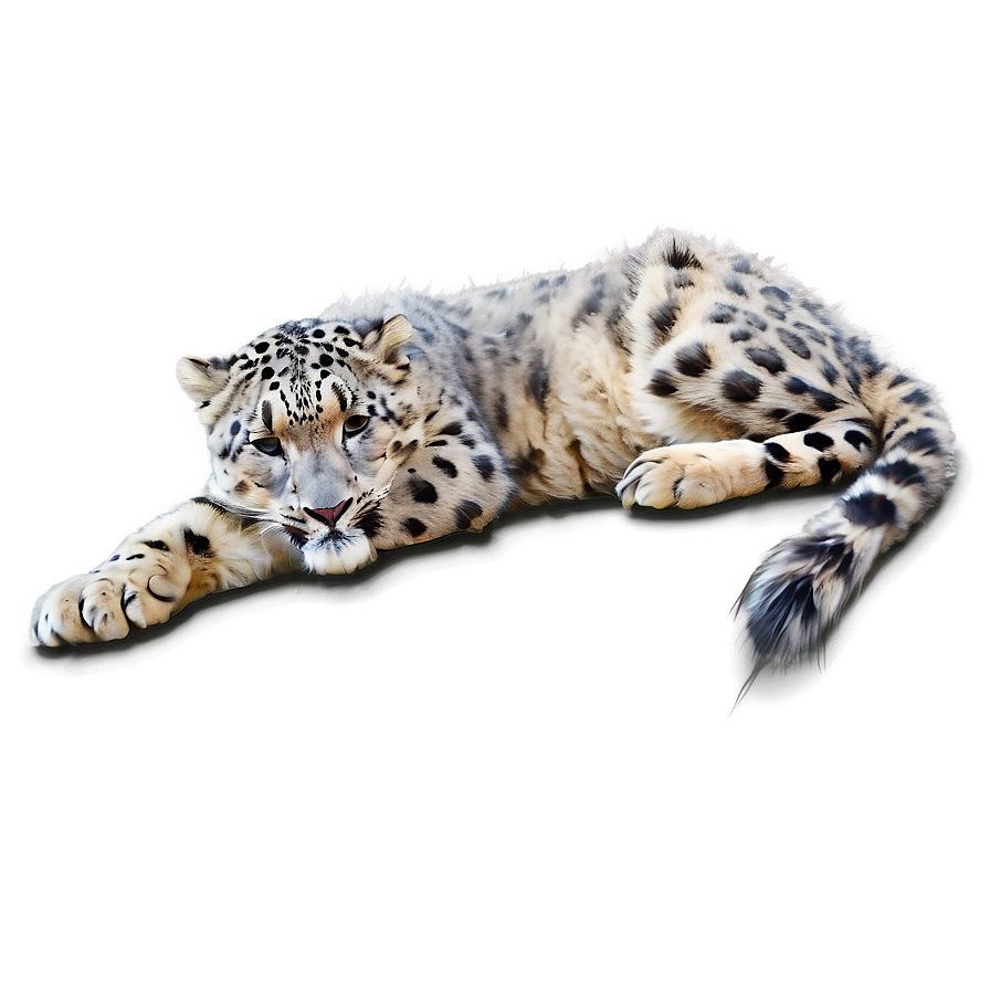 Snow Leopard Sunbathing Png 06122024 PNG Image