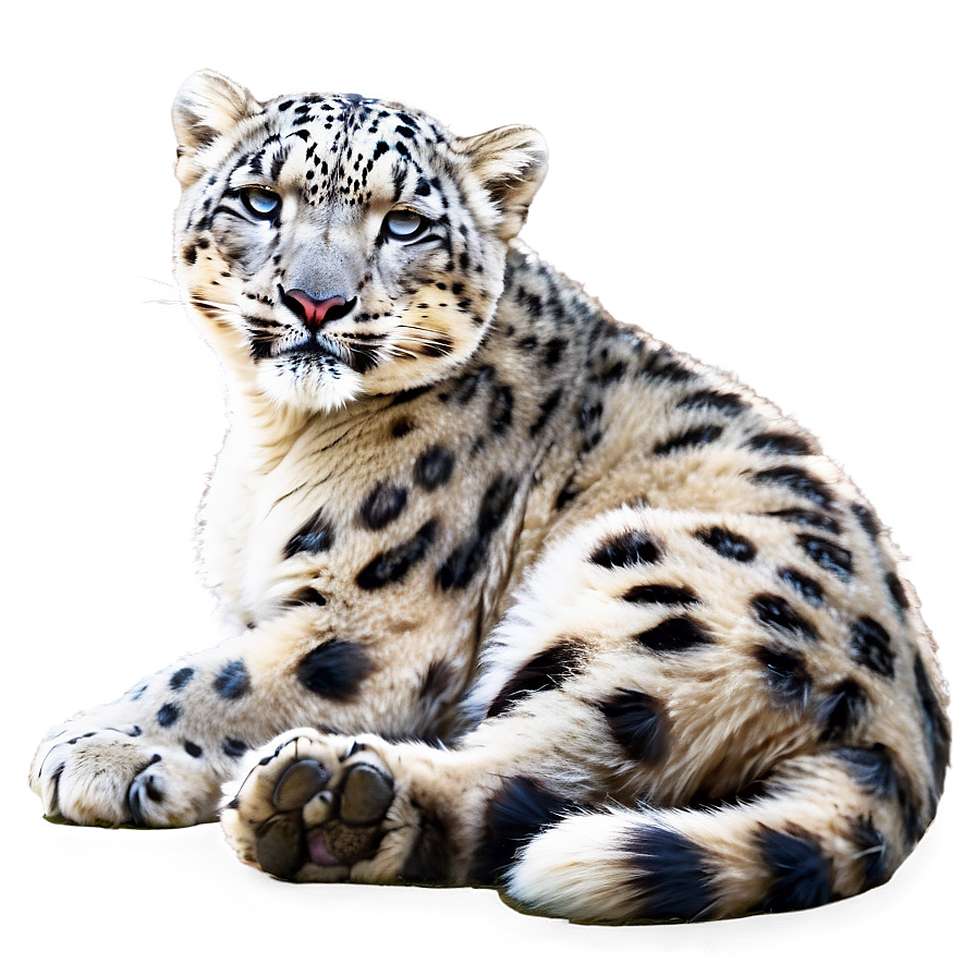 Snow Leopard Sunbathing Png Lsq PNG Image