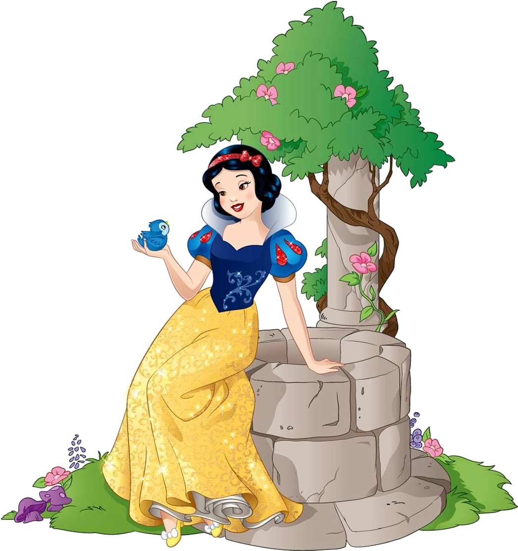 Snow White Friendly Bird Encounter PNG Image