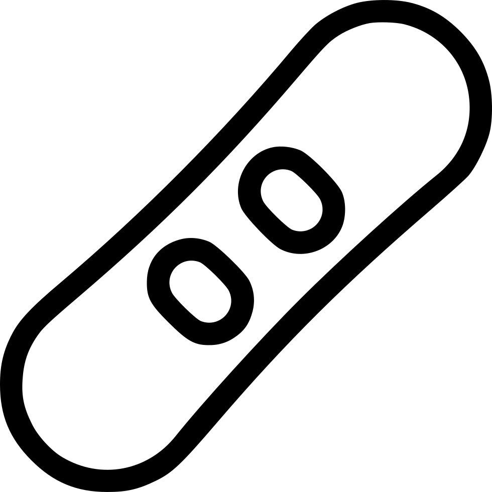 Snowboard Icon Simple Blackand White PNG Image