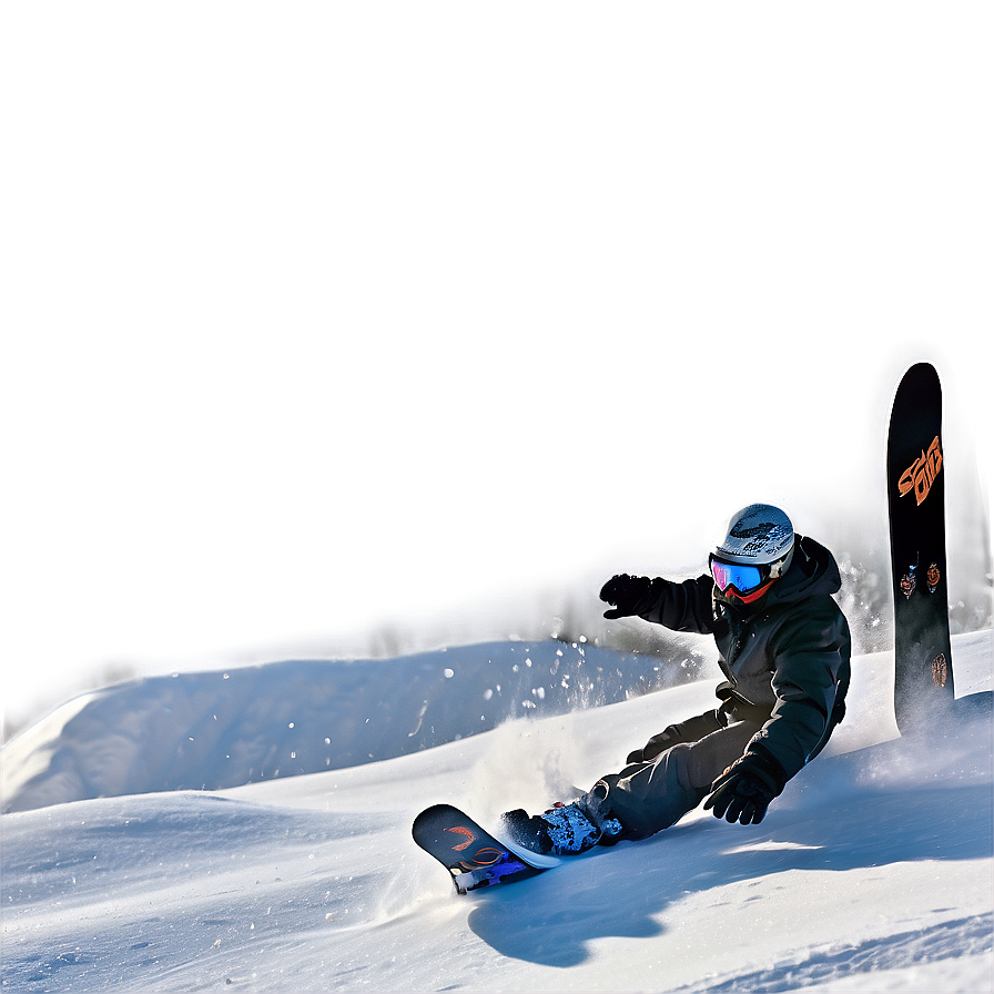 Snowboard In Snow Png Qrb62 PNG Image