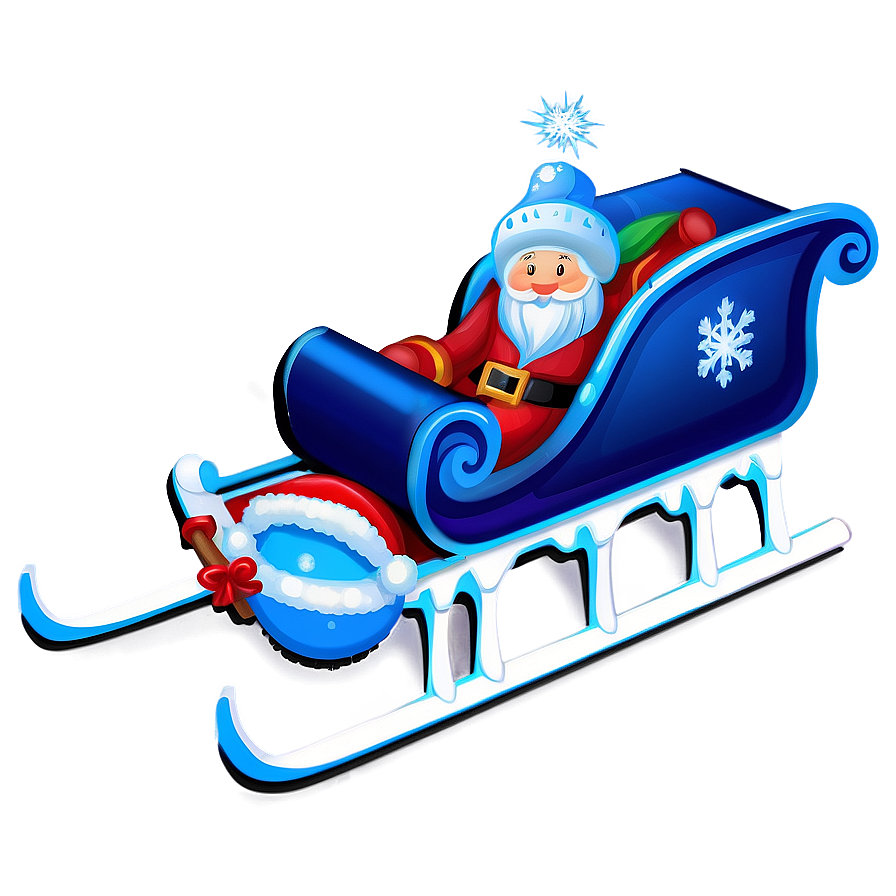 Snowflake Decorated Sleigh Png Tkl PNG Image