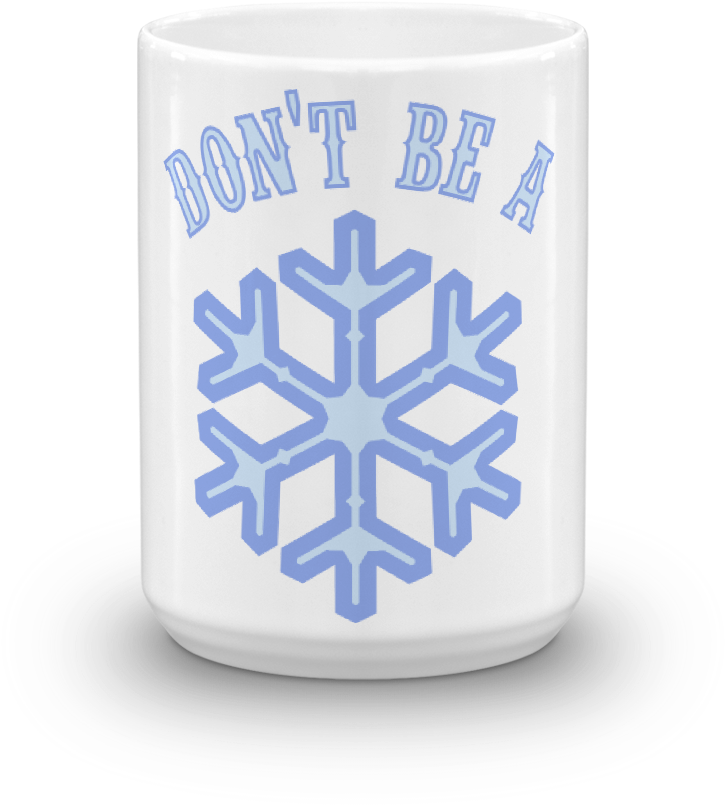 Snowflake Mug Message Design PNG Image