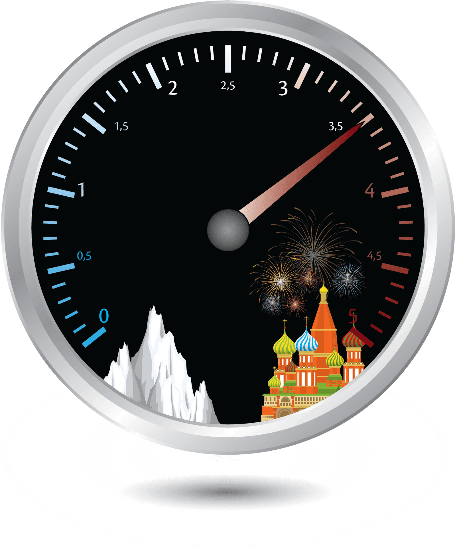 Snowglobe Speedometer Design PNG Image