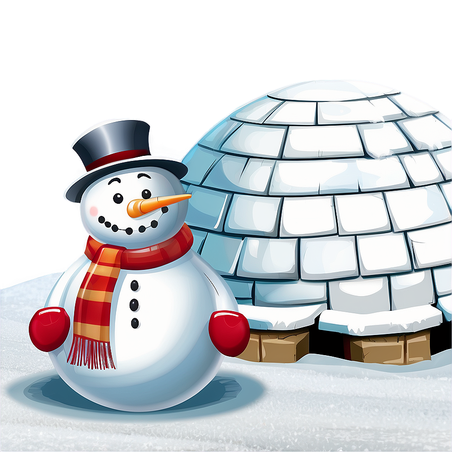 Snowman And Igloo Scene Png 61 PNG Image