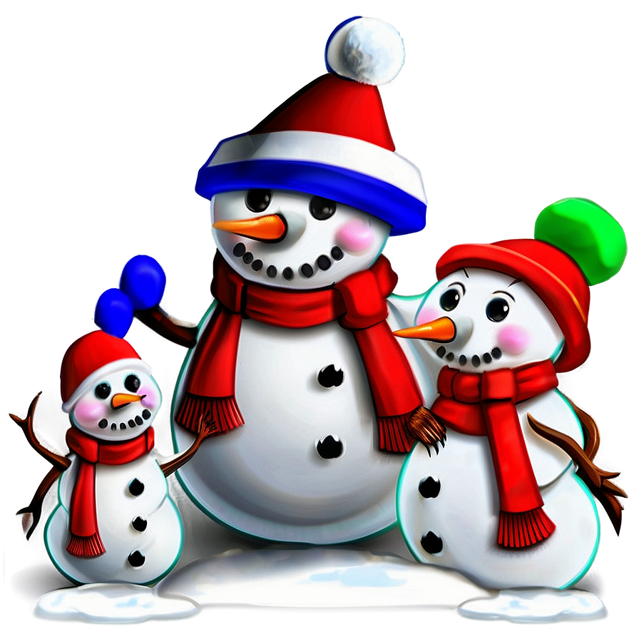 Snowman Family Portrait Png Rrl PNG Image