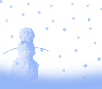 Snowman Nighttime Snowflakes PNG Image