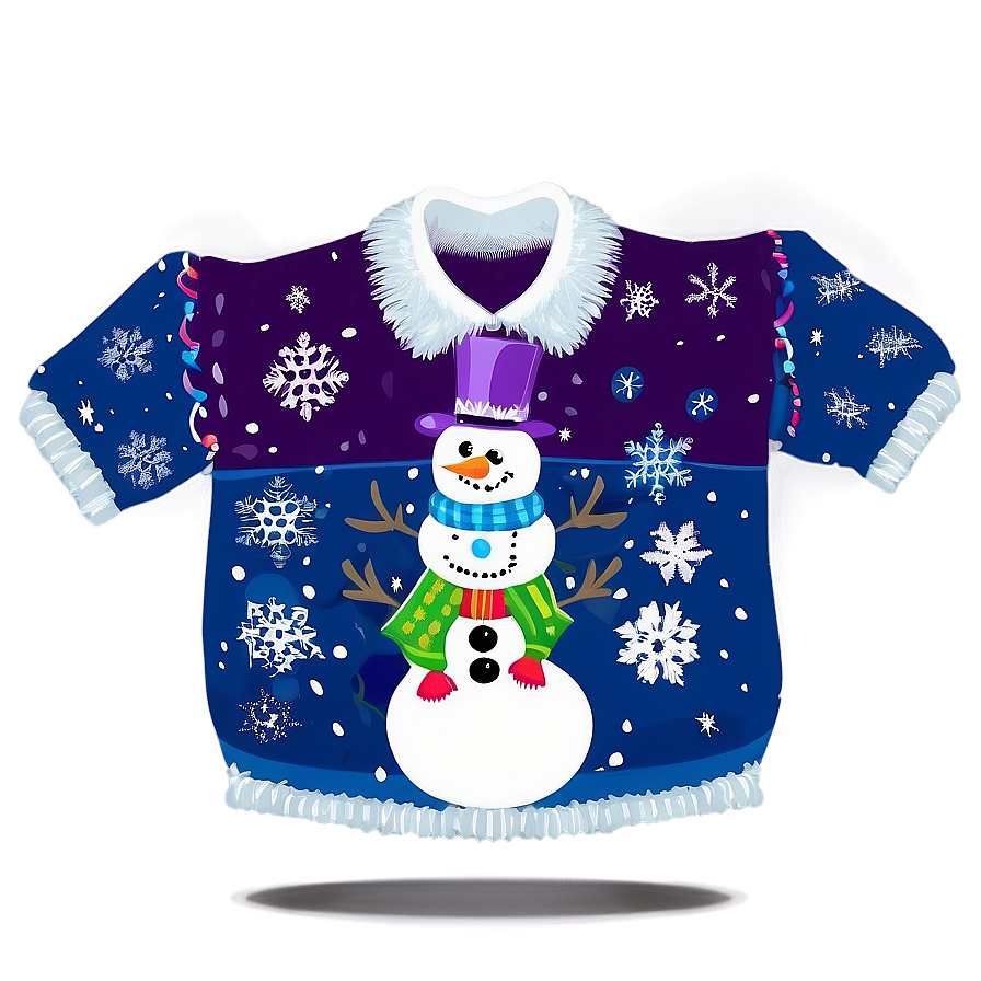 Snowman Ugly Christmas Sweater Png 06122024 PNG Image