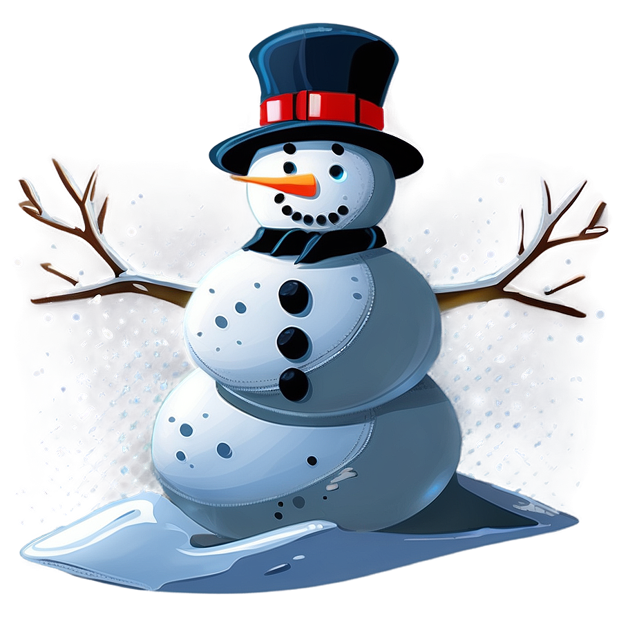 Snowman Under Snowfall Png Skh PNG Image