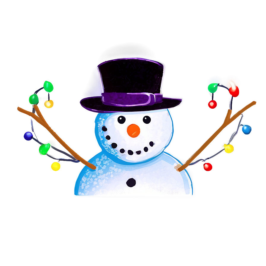 Snowman With Christmas Lights Png 05032024 PNG Image