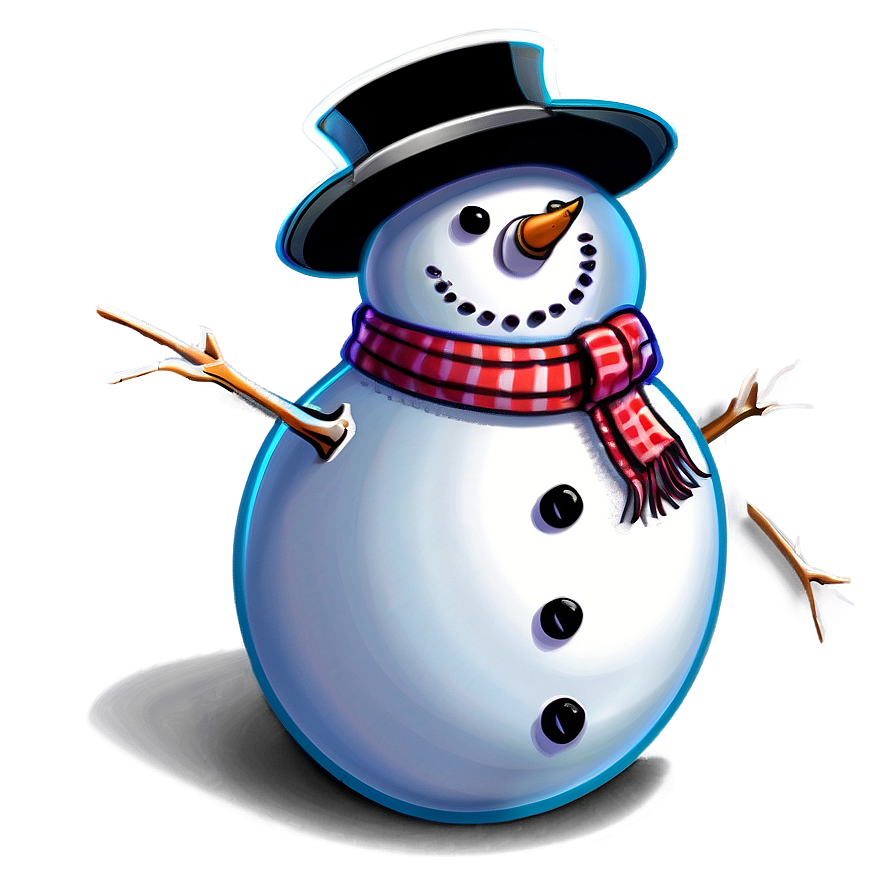 Snowman With Top Hat Png Rfy PNG Image