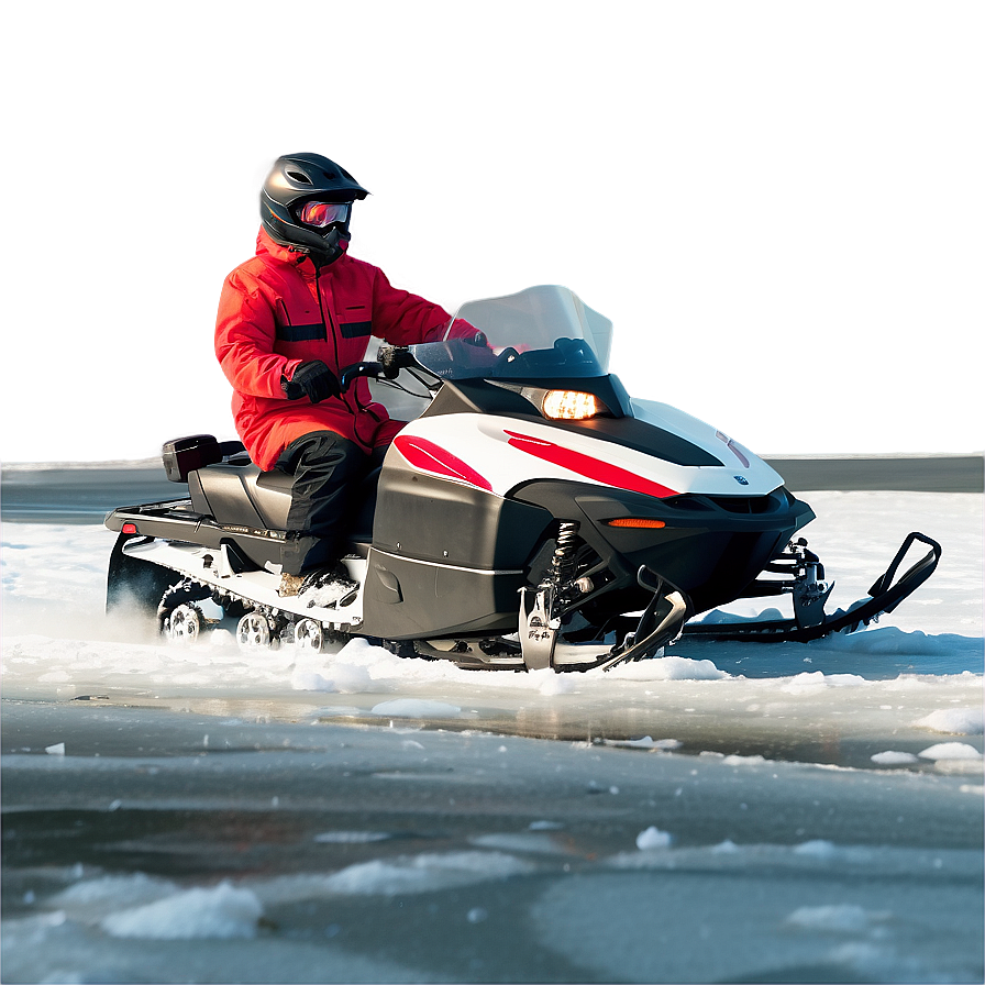 Snowmobile Crossing Frozen River Png 06252024 PNG Image