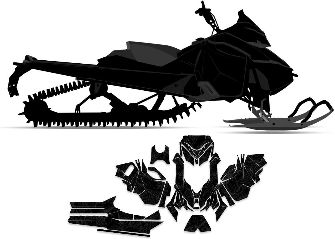 Snowmobile Disassembly Silhouette PNG Image