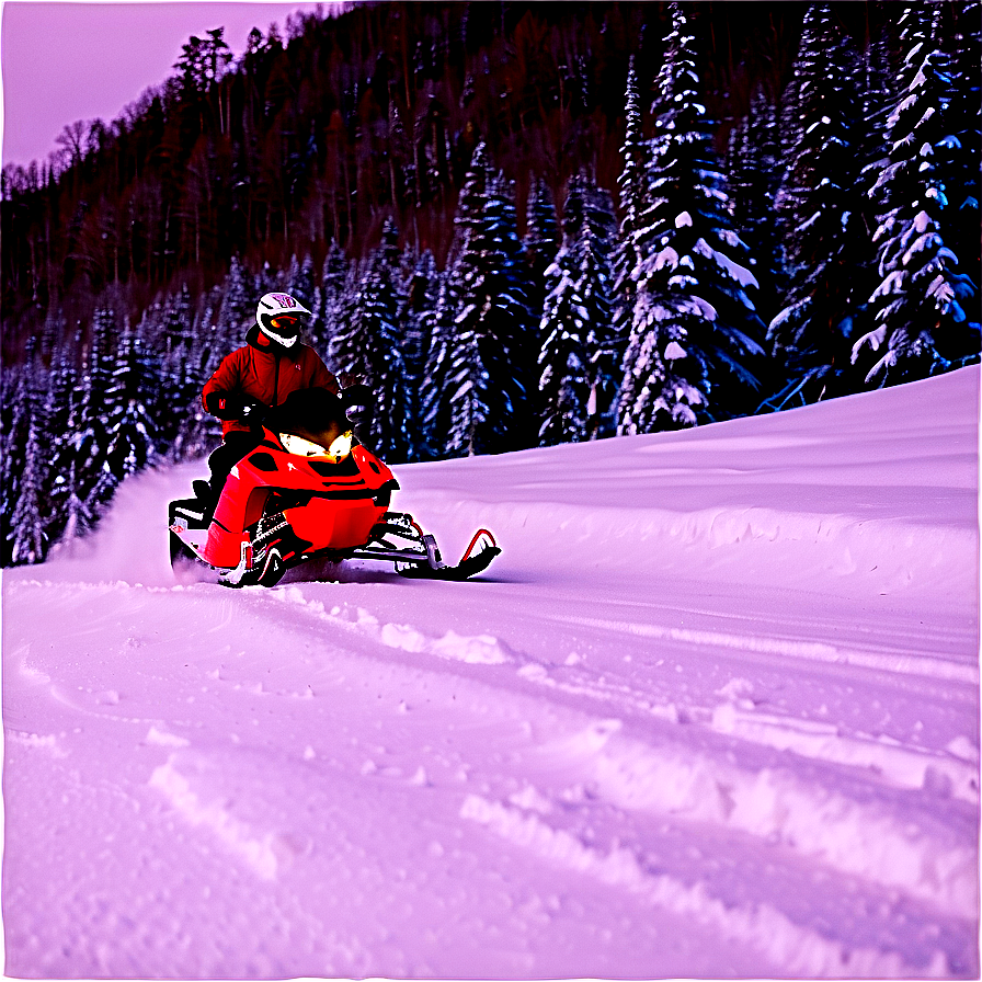 Snowmobile On Snow-covered Trails Png Ahr PNG Image