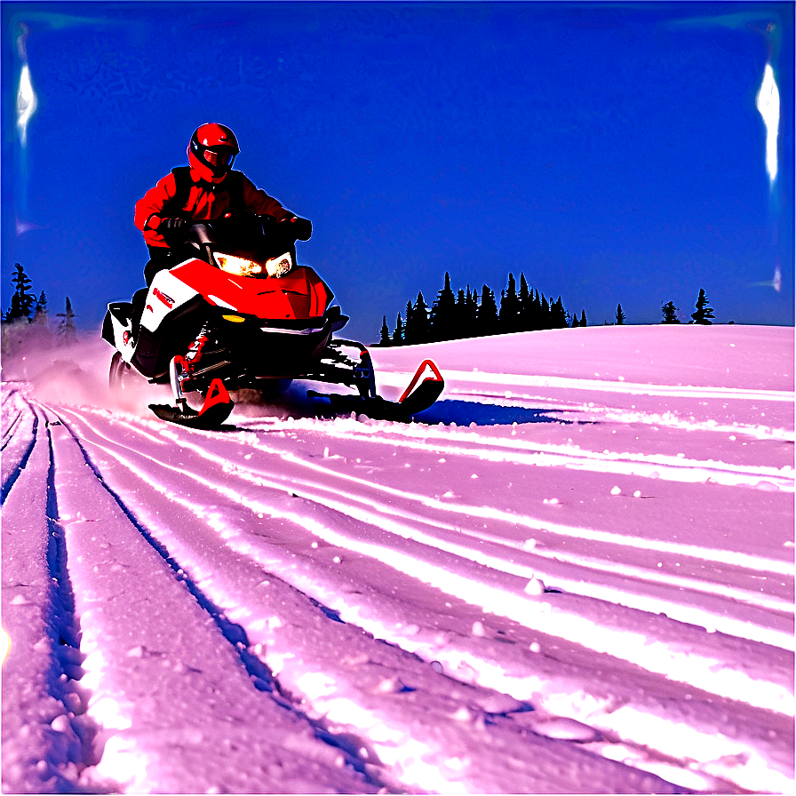 Snowmobile On Snow-covered Trails Png Dba PNG Image