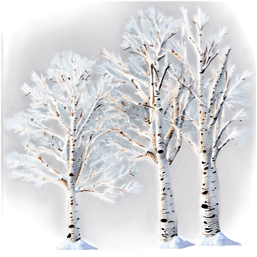 Snowy Aspen Trees Png Wmw PNG Image