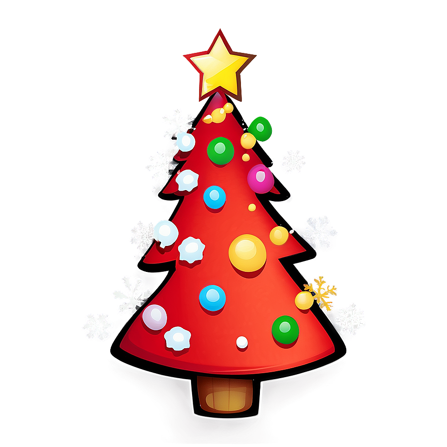 Snowy Cartoon Christmas Tree Png Wob PNG Image