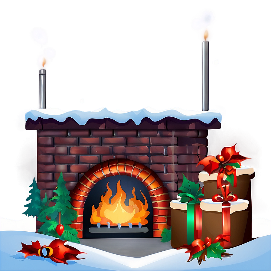 Snowy Christmas Fireplace Hearth Png 77 PNG Image