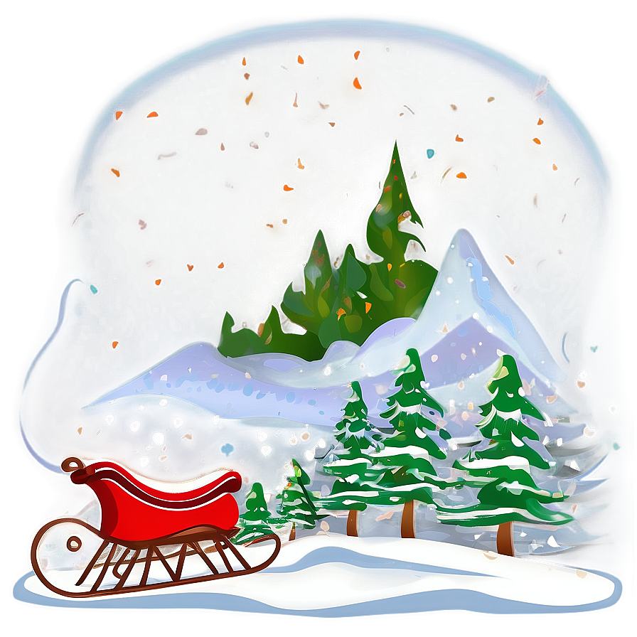 Snowy Christmas Sleigh Scene Png 06292024 PNG Image