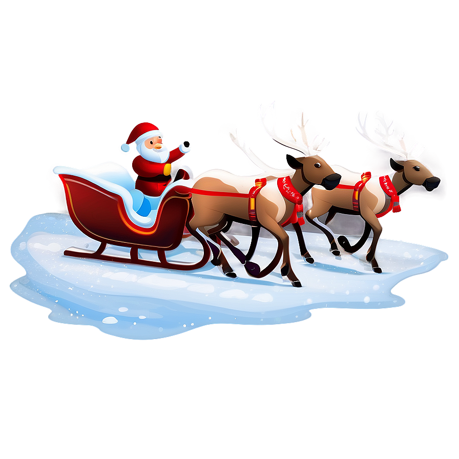 Snowy Christmas Sleigh Scene Png 16 PNG Image