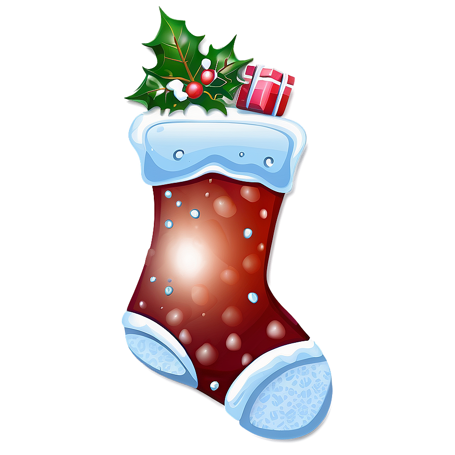 Snowy Christmas Stocking Png Nag PNG Image