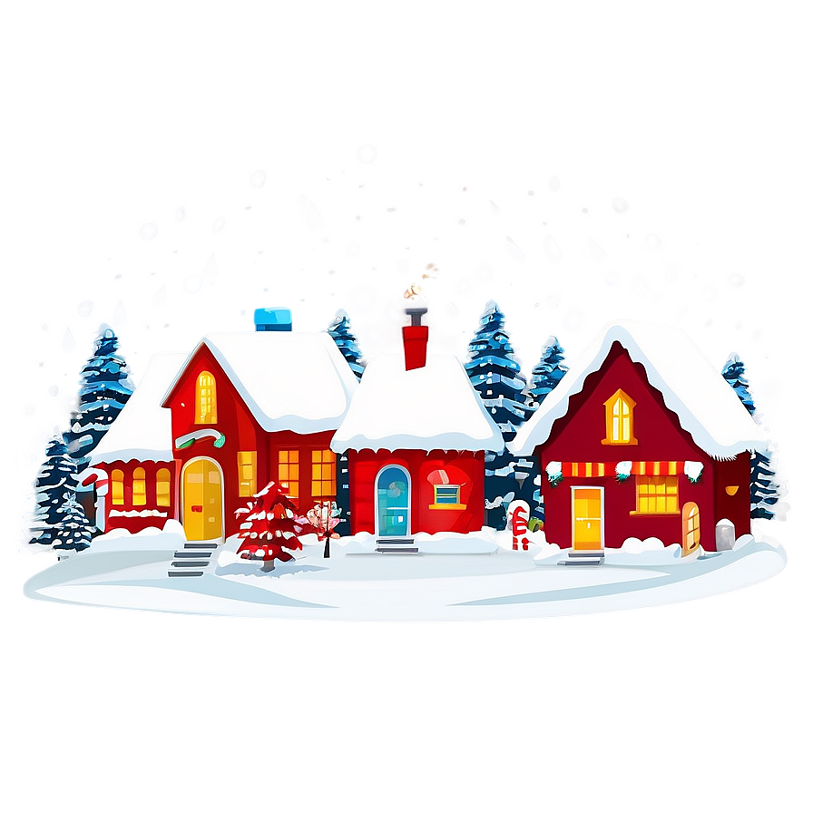 Snowy Christmas Village Png 06252024 PNG Image