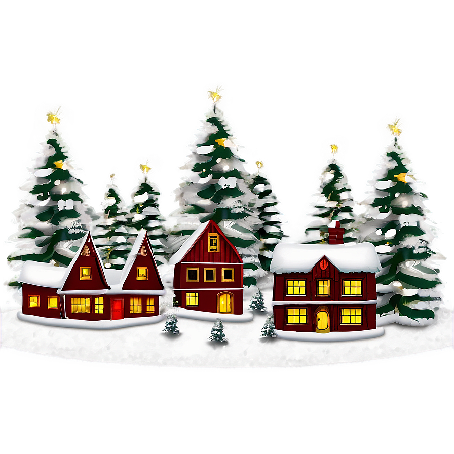 Snowy Christmas Village Png Btm87 PNG Image