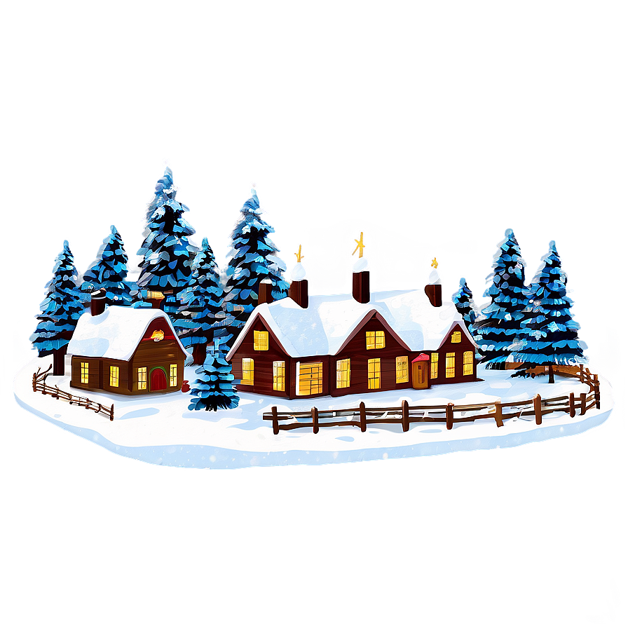 Snowy Christmas Village Png Jwc50 PNG Image