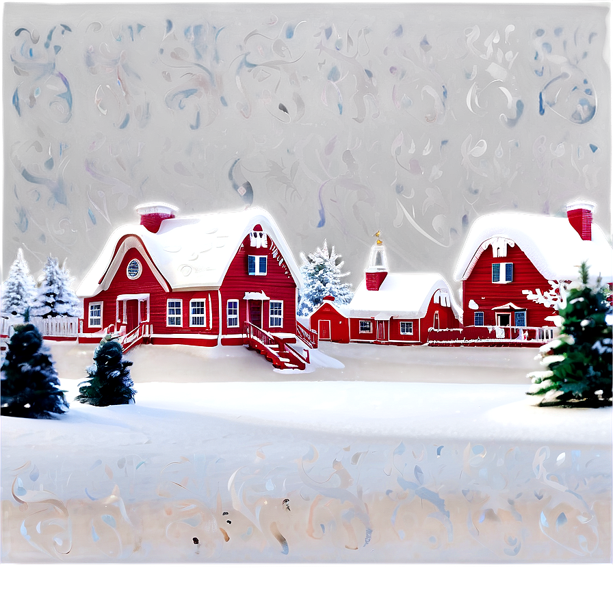 Snowy Christmas Village Png Vlx PNG Image