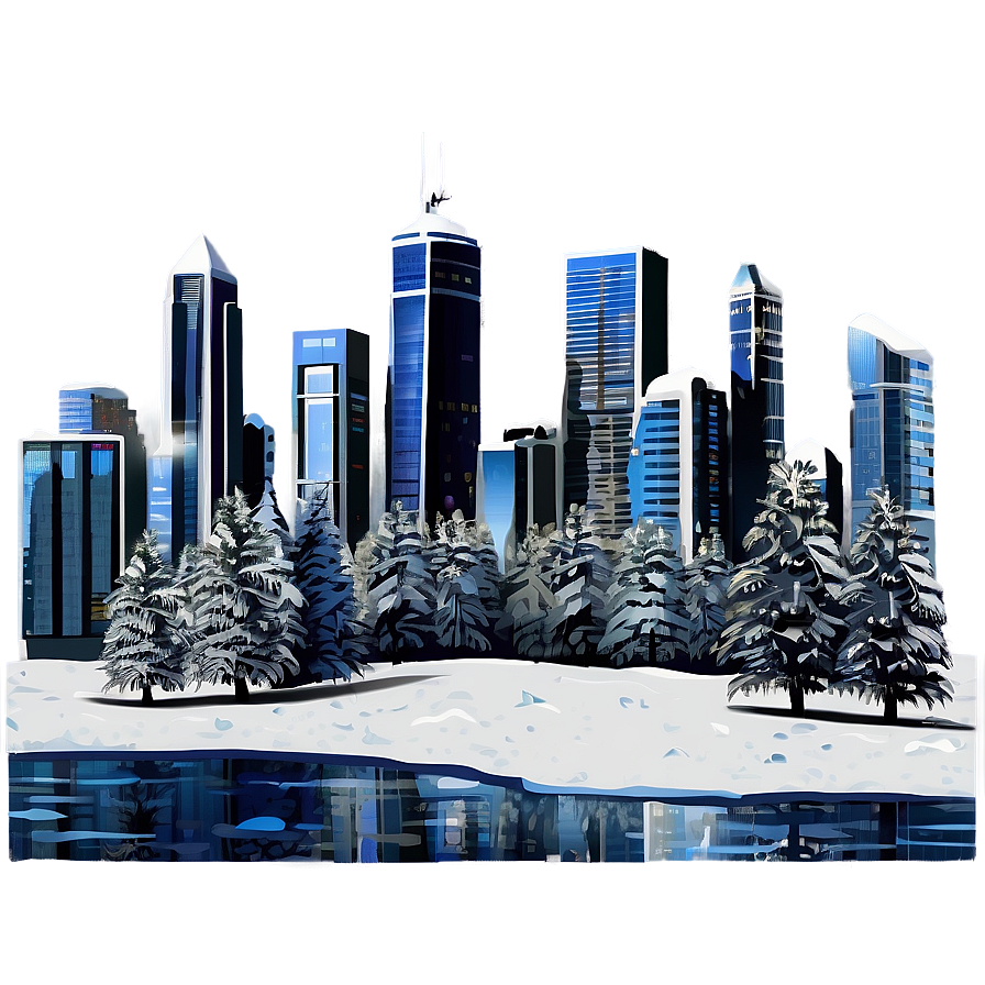 Snowy City Scene Png 05032024 PNG Image