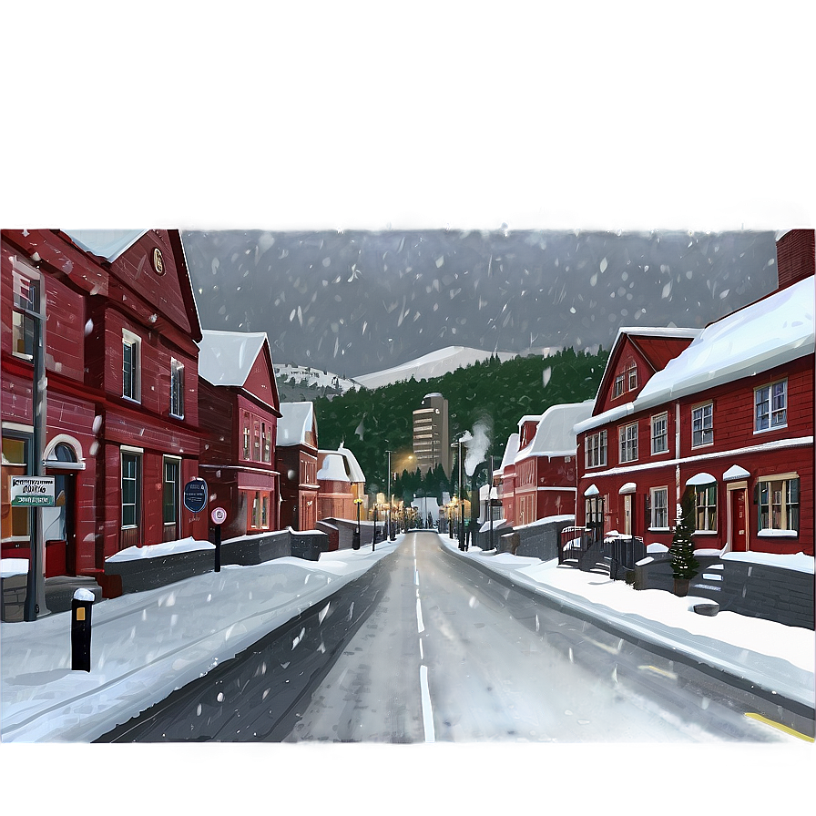 Snowy City Street Winter Png Ukg76 PNG Image