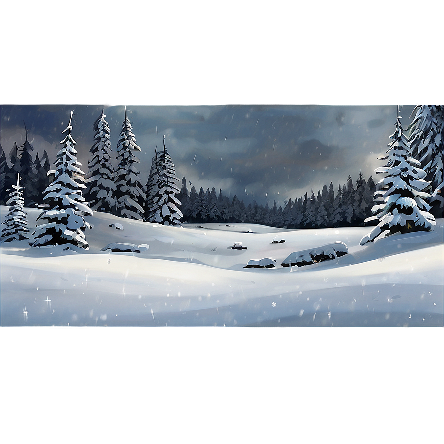 Snowy December Landscape Png 06202024 PNG Image