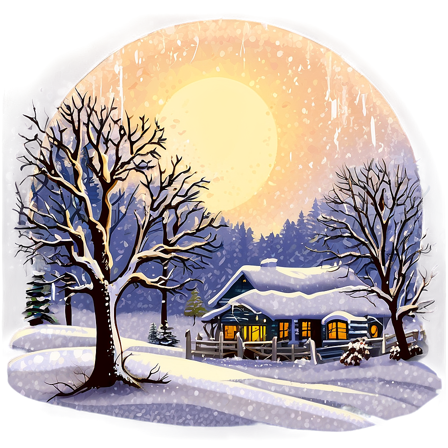 Snowy December Landscape Png 70 PNG Image