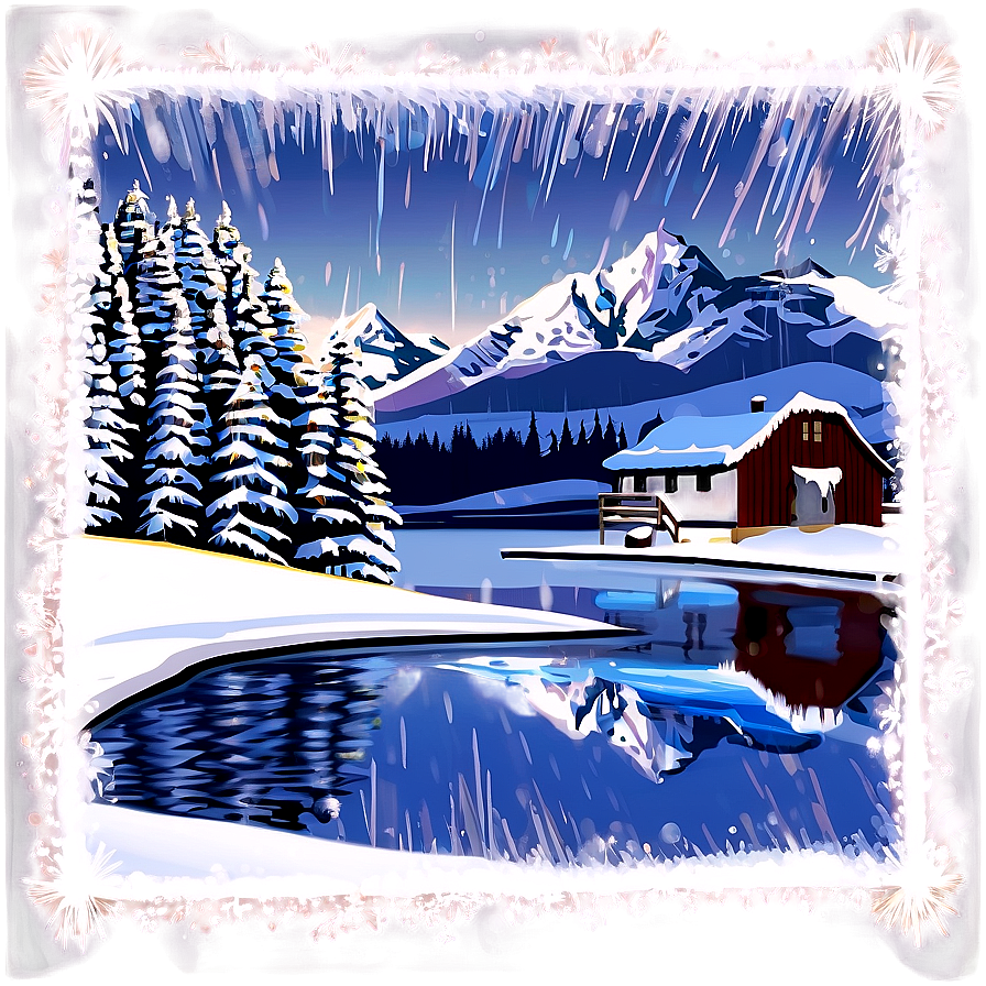 Snowy December Landscape Png Vkw PNG Image