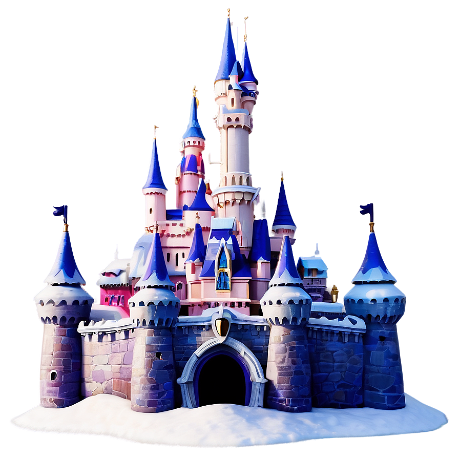 Snowy Disney Castle Winter Png Xor36 PNG Image