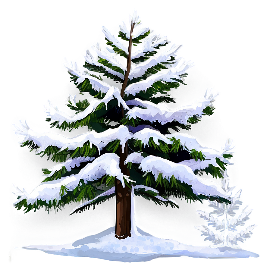 Snowy Evergreen Tree Png Ylb PNG Image