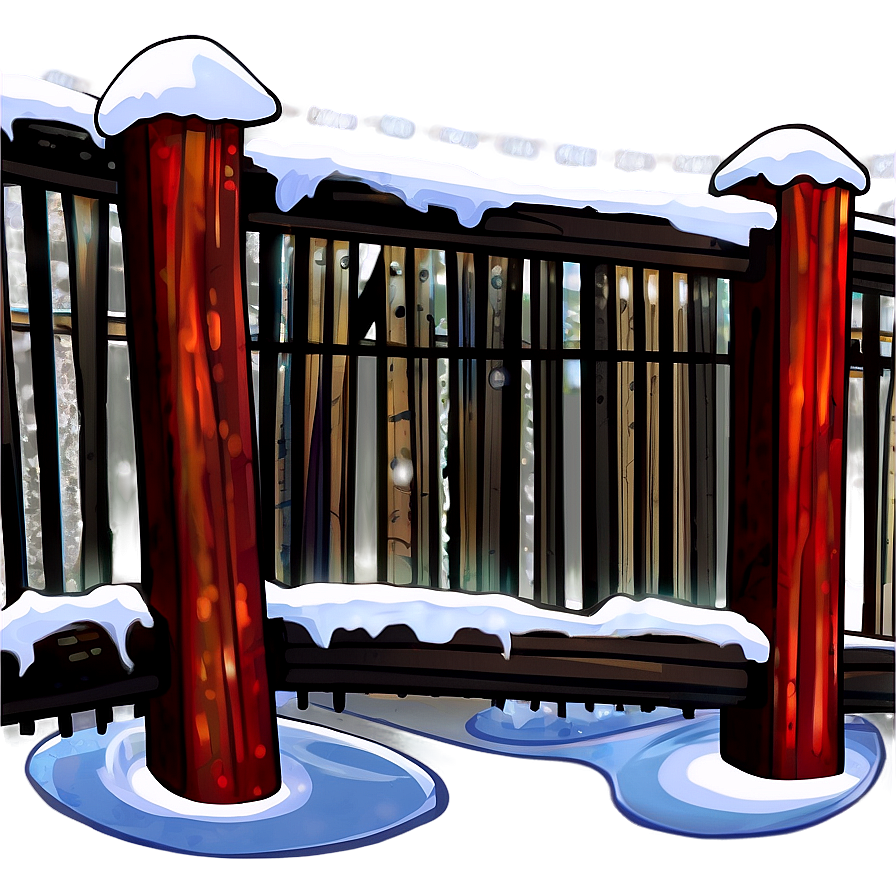 Snowy Fence Transparent Png Cbb17 PNG Image