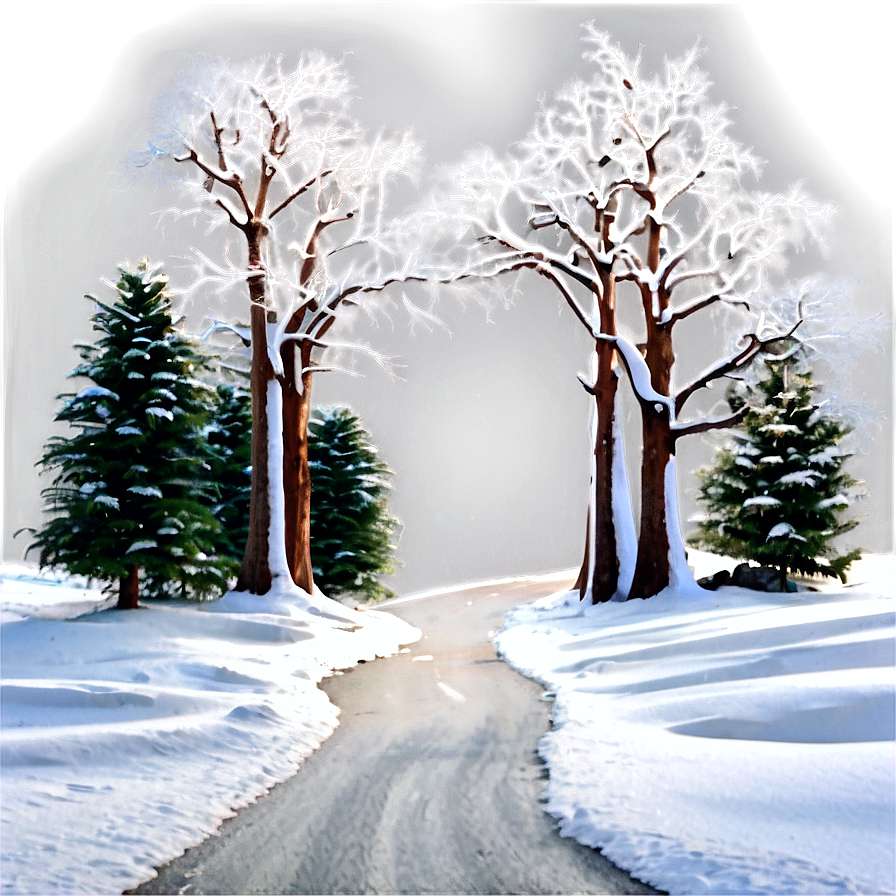 Snowy Landscape Trees Png Fok PNG Image