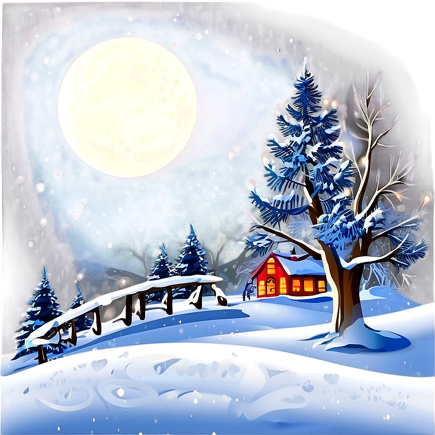 Snowy Merry Christmas Scene Png Lsv PNG Image