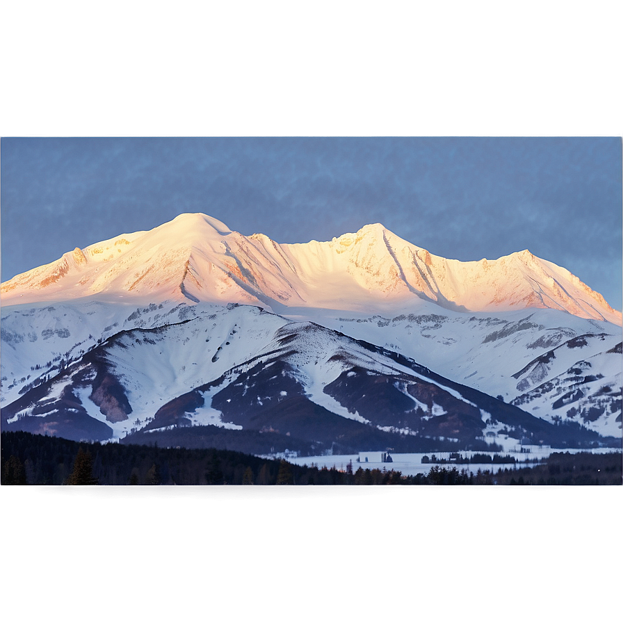 Snowy Mountain During Sunset Png 06252024 PNG Image