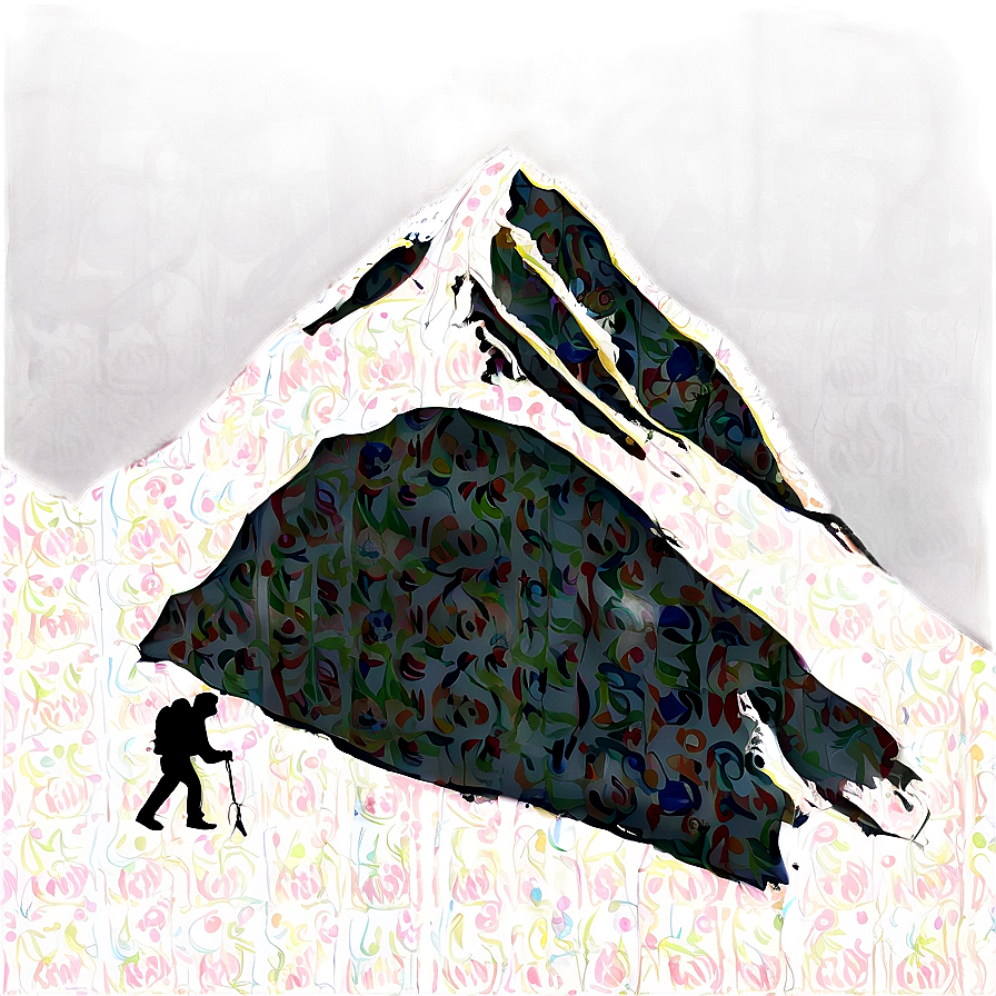 Snowy Mountain With Hikers Png Qky7 PNG Image