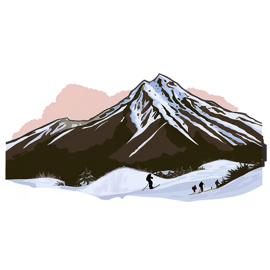 Snowy Mountain With Ski Slopes Png Ock24 PNG Image