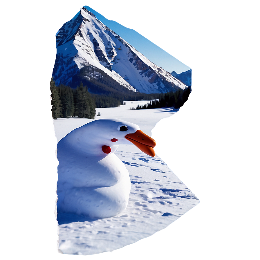 Snowy Mountain With Snowman Png 06252024 PNG Image