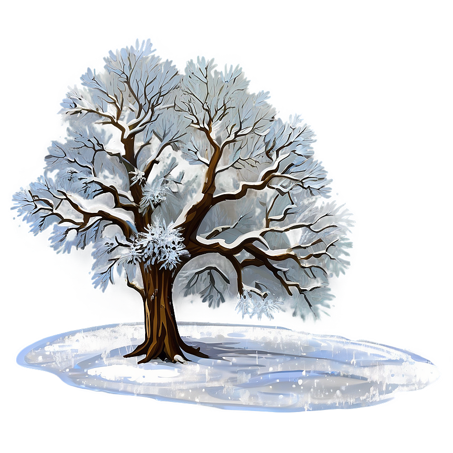 Snowy Oak Trees Png Cca91 PNG Image